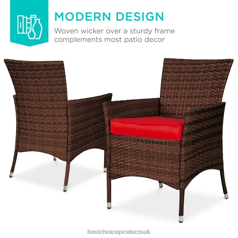 Outdoor Living | Best Choice Products5-Piece Wicker Patio Dining Table Set w/ 4 Chairs N62R409 Red