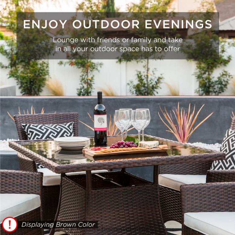 Outdoor Living | Best Choice Products5-Piece Wicker Patio Dining Table Set w/ 4 Chairs N62R409 Red