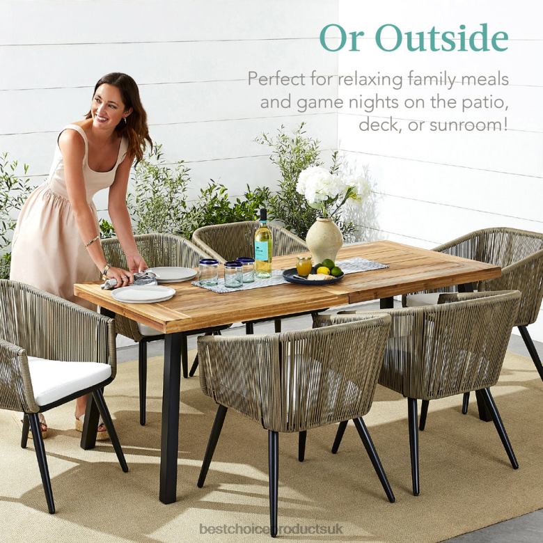 Outdoor Living | Best Choice Products6-Person Indoor Outdoor Acacia Wood Dining Table N62R429 Natural