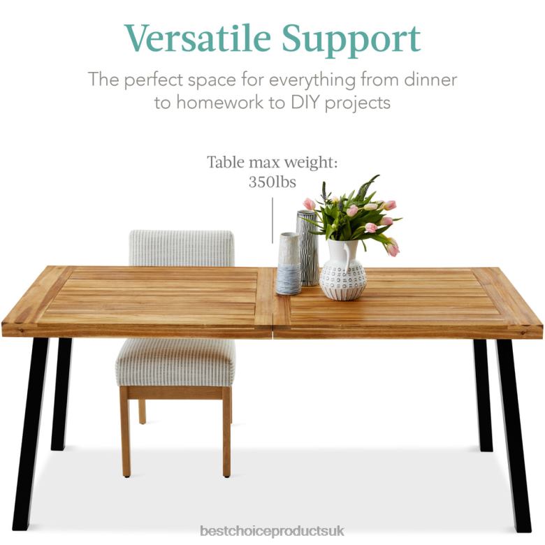 Outdoor Living | Best Choice Products6-Person Indoor Outdoor Acacia Wood Dining Table N62R429 Natural