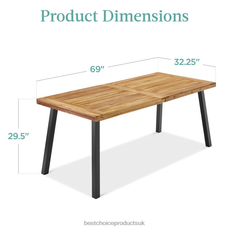 Outdoor Living | Best Choice Products6-Person Indoor Outdoor Acacia Wood Dining Table N62R429 Natural