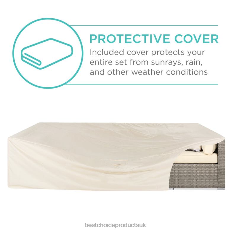 Outdoor Living | Best Choice Products7-Piece Modular Wicker Sectional Conversation Set w/ 2 Pillows, Cover N62R1305 Gray/Cream