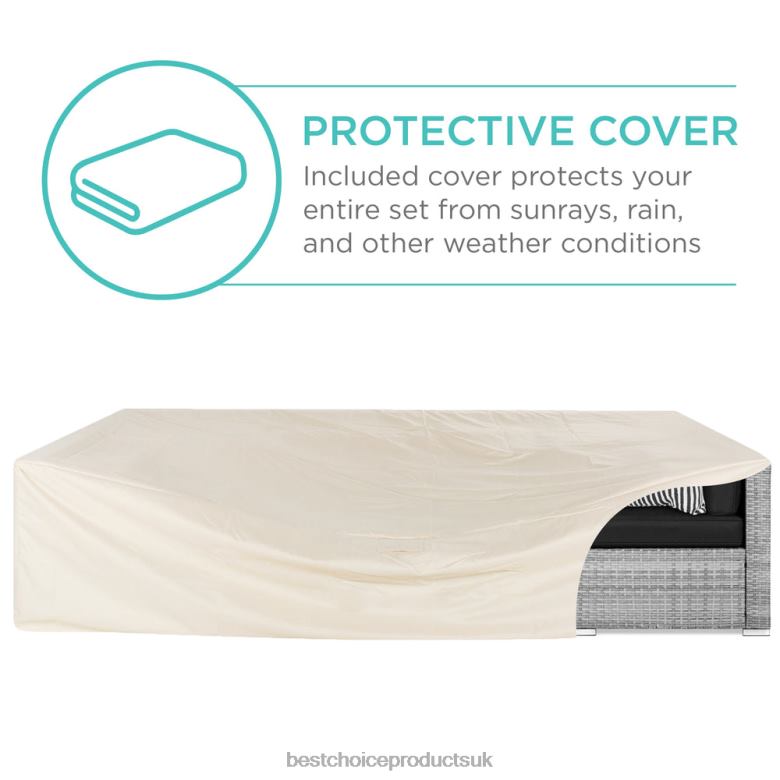 Outdoor Living | Best Choice Products7-Piece Modular Wicker Sectional Conversation Set w/ 2 Pillows, Cover N62R1306 Gray/Black