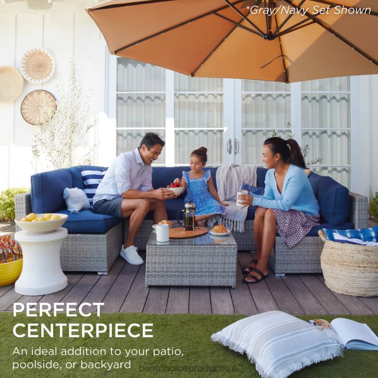 Outdoor Living | Best Choice Products7-Piece Modular Wicker Sectional Conversation Set w/ 2 Pillows, Cover N62R1308 Black/Teal