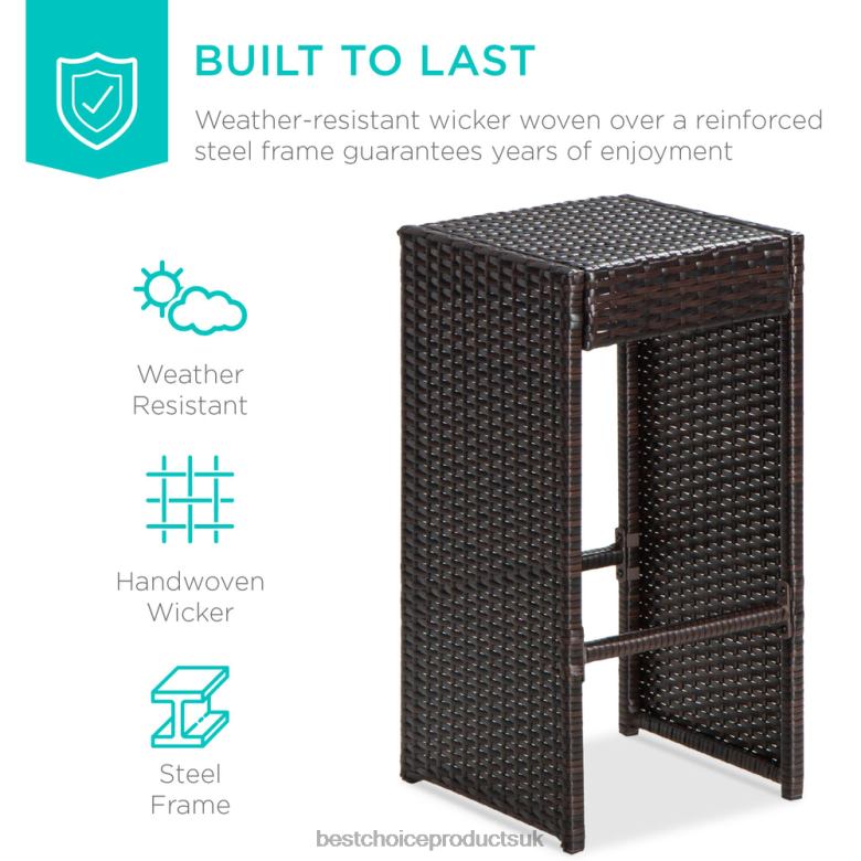 Outdoor Living | Best Choice Products7-Piece Wicker Bar Patio Dining Set w/ Glass Table Top, 6 Stools N62R1391 Red