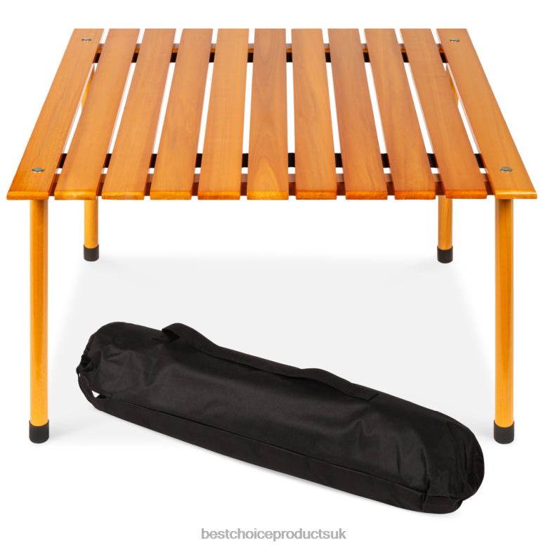 Outdoor Living | Best Choice ProductsFoldable Indoor Outdoor Wooden Table w/ Carrying Case N62R936 Brown