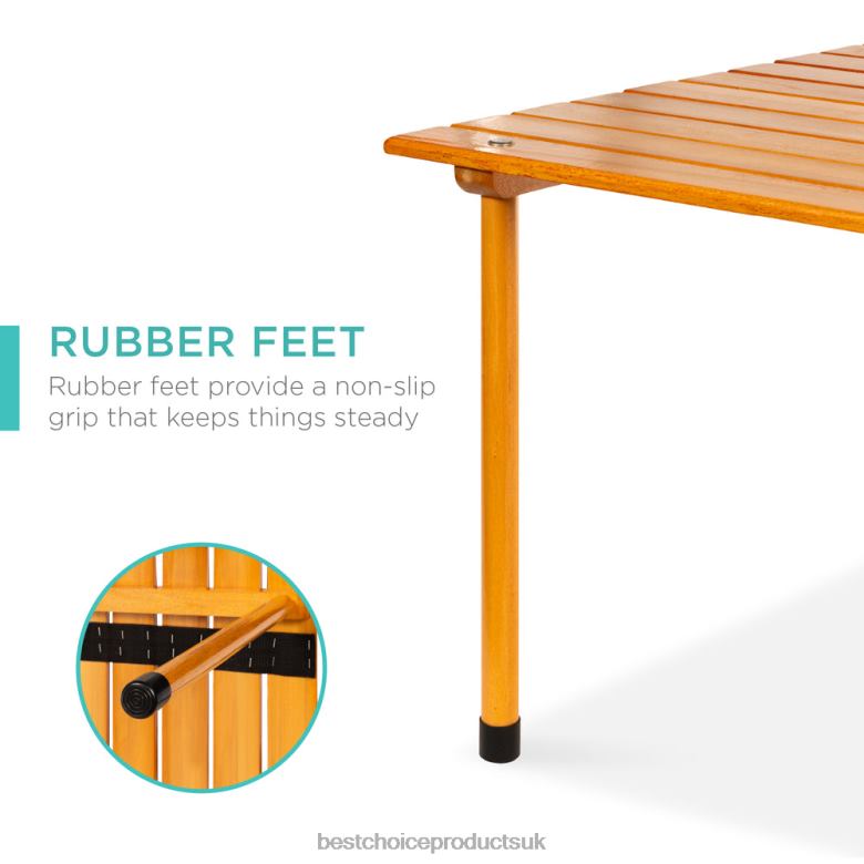 Outdoor Living | Best Choice ProductsFoldable Indoor Outdoor Wooden Table w/ Carrying Case N62R936 Brown