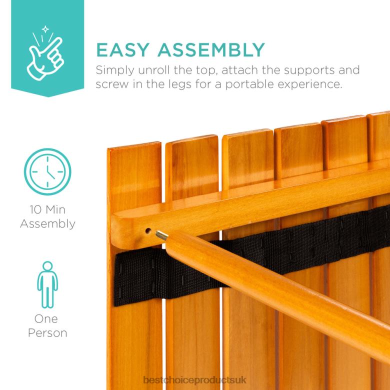 Outdoor Living | Best Choice ProductsFoldable Indoor Outdoor Wooden Table w/ Carrying Case N62R936 Brown