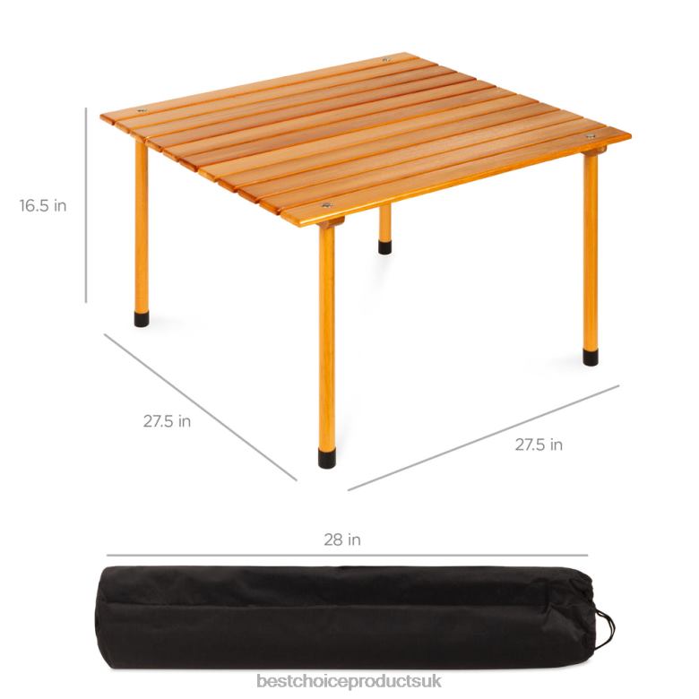 Outdoor Living | Best Choice ProductsFoldable Indoor Outdoor Wooden Table w/ Carrying Case N62R936 Brown