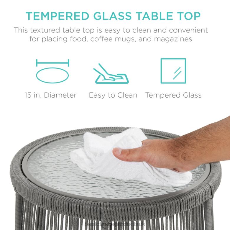 Outdoor Living | Best Choice ProductsRope Woven Sectional, L-Shape Sofa Set w/ Detachable Lounger, Table N62R404 Gray/Navy