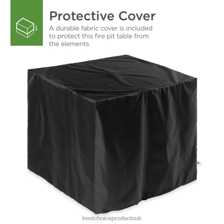 Outdoor Living | Best Choice Products28in Fire Pit Table 50,000 BTU Wicker Propane w/ Faux Wood Tabletop, Cover N62R1421 Brown