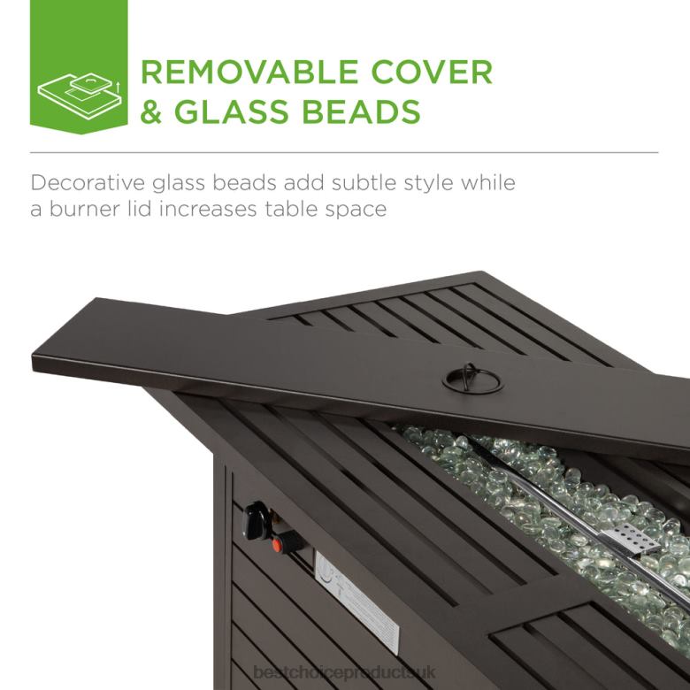 Outdoor Living | Best Choice Products50,000 BTU Rectangular Propane Gas Fire Pit Table w/ Storage, Cover N62R1459 Dark Brown