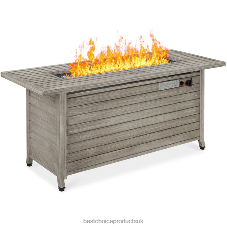 Outdoor Living | Best Choice Products50,000 BTU Rectangular Propane Gas Fire Pit Table w/ Storage, Cover N62R1460 Gray