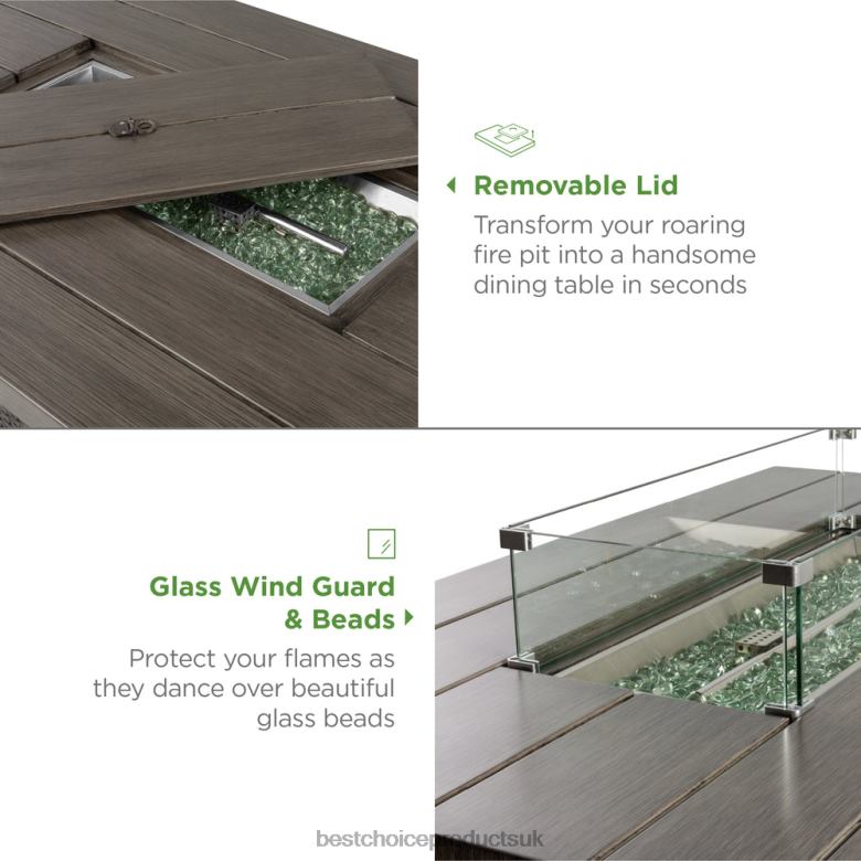 Outdoor Living | Best Choice Products52in 50,000 BTU Wicker Propane Fire Pit Table w/ Aluminum Top, Cover N62R1463 Gray