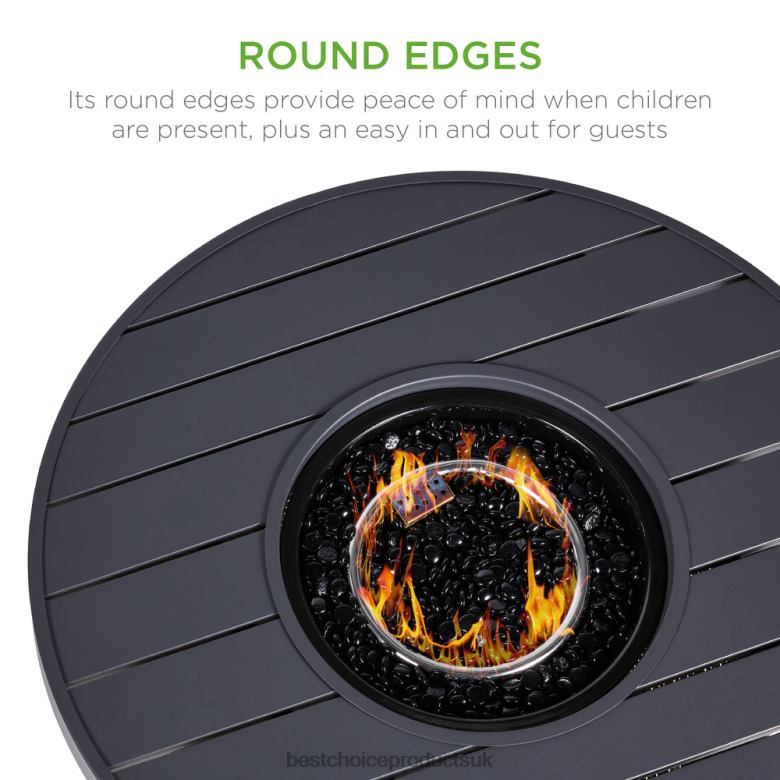 Outdoor Living | Best Choice ProductsRound Fire Pit Table, 50,000 BTU Outdoor Wicker Firepit w/ Cover N62R1364 Gray