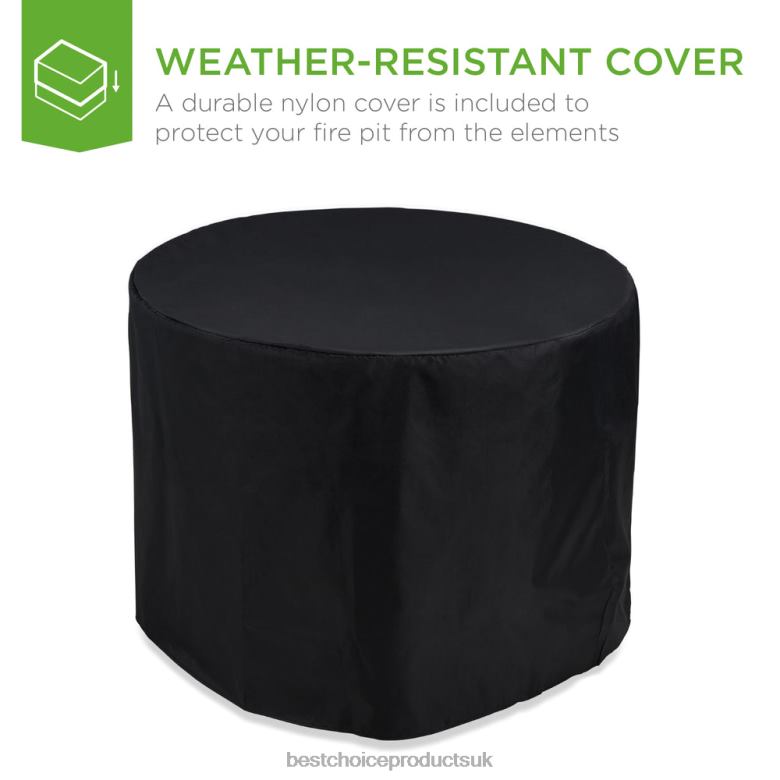 Outdoor Living | Best Choice ProductsRound Fire Pit Table, 50,000 BTU Outdoor Wicker Firepit w/ Cover N62R1364 Gray