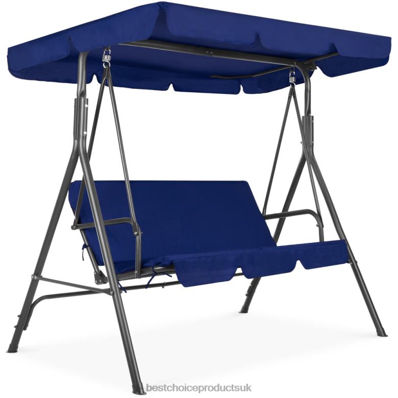 Outdoor Living | Best Choice Products2-Person Outdoor Canopy Swing Glider Furniture w/ Cushions, Steel Frame N62R397 Navy/Gray