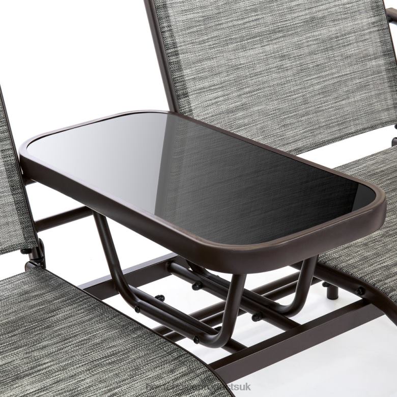 Outdoor Living | Best Choice Products2-Person Outdoor Mesh Double Glider w/ Tempered Glass Attached Table N62R435 Brown