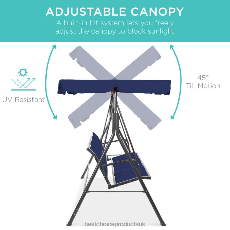 Outdoor Living | Best Choice Products2-Seater Outdoor Canopy Swing Glider Bench w/ Textilene Fabric, Steel Frame N62R1357 Navy