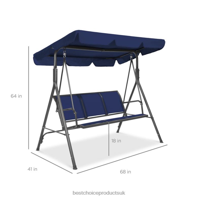 Outdoor Living | Best Choice Products2-Seater Outdoor Canopy Swing Glider Bench w/ Textilene Fabric, Steel Frame N62R1357 Navy