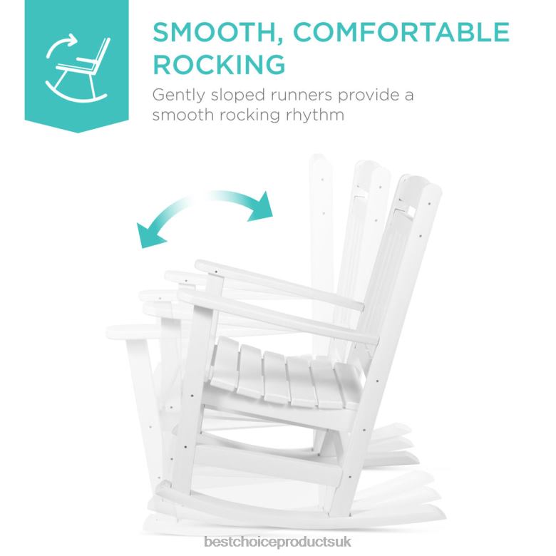 Outdoor Living | Best Choice ProductsAll-Weather Indoor Outdoor Porch Rocking Chair w/ 300lb Weight Capacity N62R1319 White