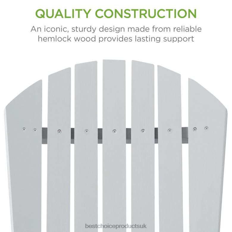 Outdoor Living | Best Choice ProductsFolding Wooden Adirondack Chair, Accent Furniture w/ Natural Woodgrain N62R744 Gray