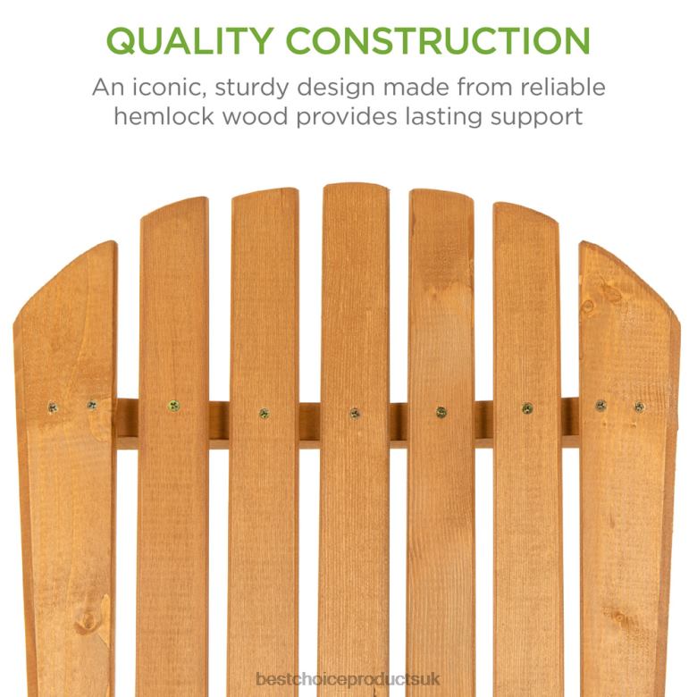 Outdoor Living | Best Choice ProductsFolding Wooden Adirondack Chair, Accent Furniture w/ Natural Woodgrain N62R745 Natural