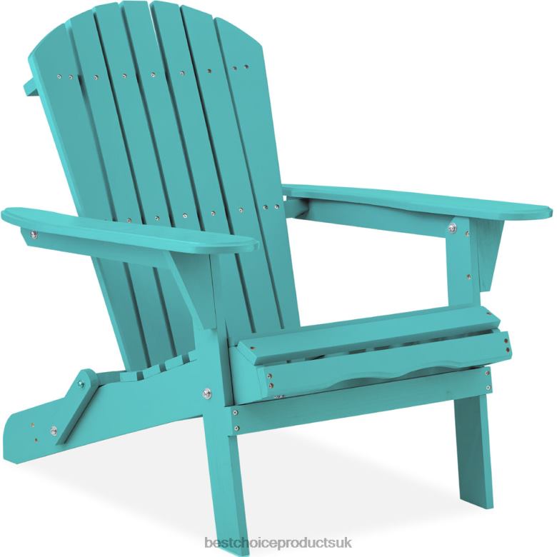 Outdoor Living | Best Choice ProductsFolding Wooden Adirondack Chair, Accent Furniture w/ Natural Woodgrain N62R746 Turquoise