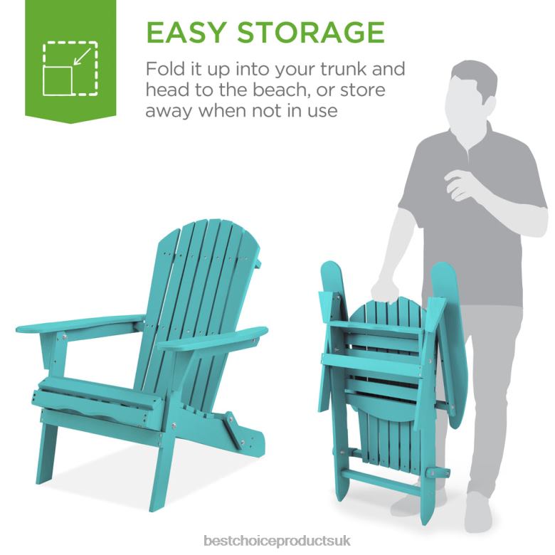 Outdoor Living | Best Choice ProductsFolding Wooden Adirondack Chair, Accent Furniture w/ Natural Woodgrain N62R746 Turquoise