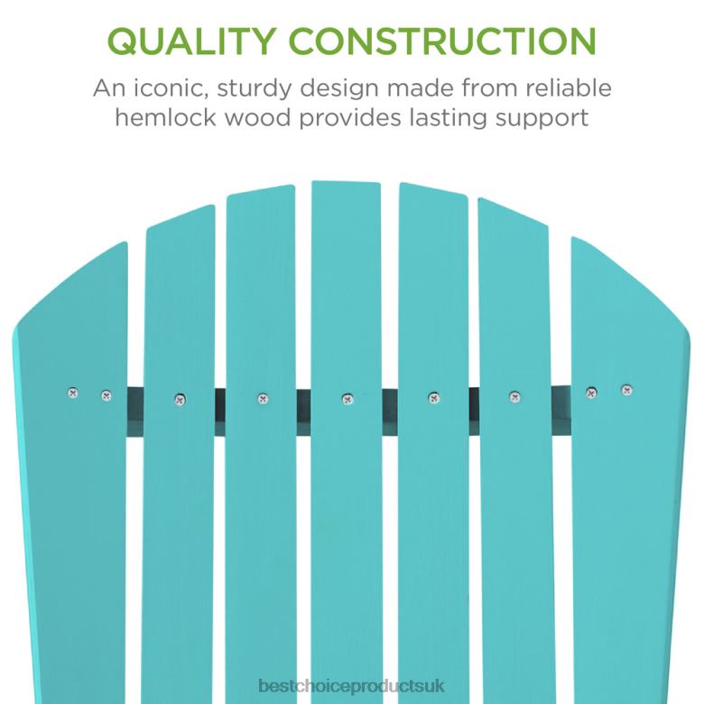 Outdoor Living | Best Choice ProductsFolding Wooden Adirondack Chair, Accent Furniture w/ Natural Woodgrain N62R746 Turquoise
