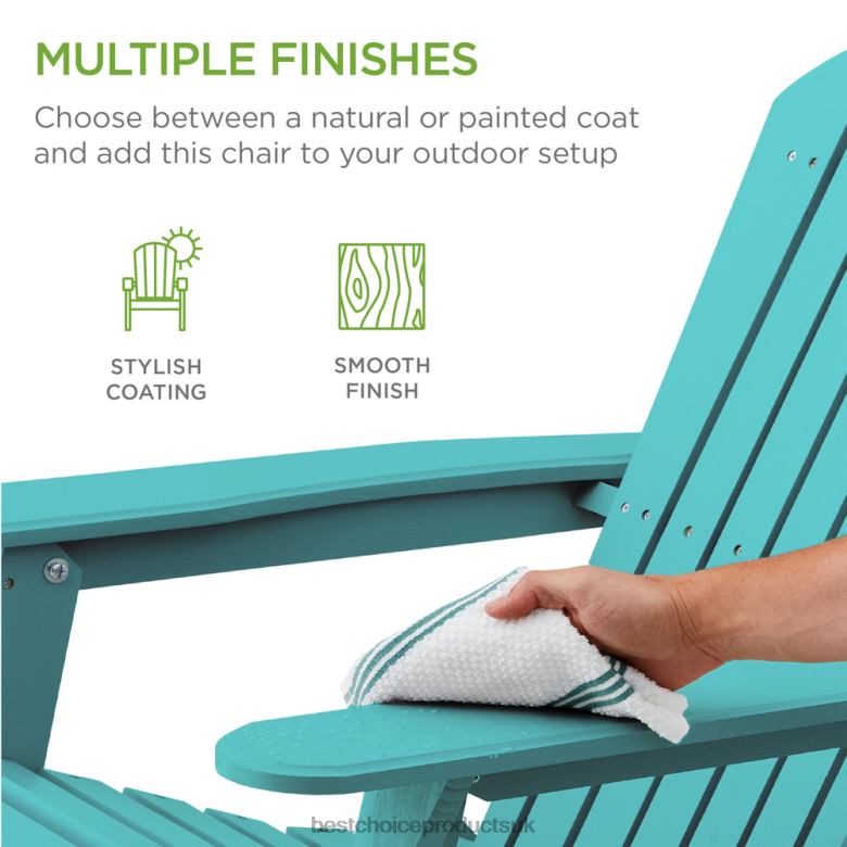 Outdoor Living | Best Choice ProductsFolding Wooden Adirondack Chair, Accent Furniture w/ Natural Woodgrain N62R746 Turquoise