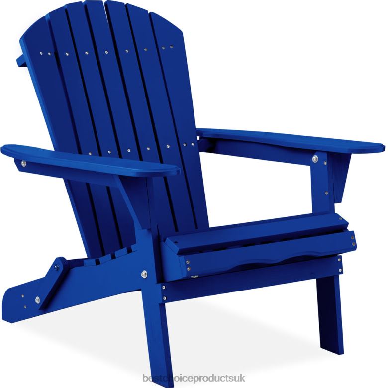 Outdoor Living | Best Choice ProductsFolding Wooden Adirondack Chair, Accent Furniture w/ Natural Woodgrain N62R747 Blue