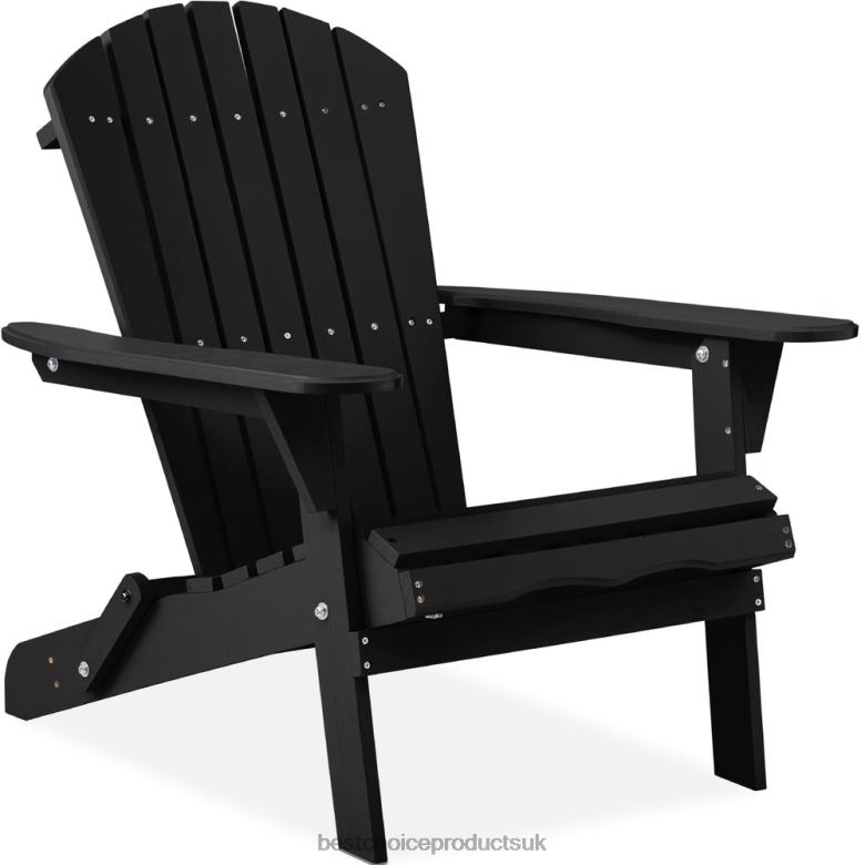 Outdoor Living | Best Choice ProductsFolding Wooden Adirondack Chair, Accent Furniture w/ Natural Woodgrain N62R748 Black