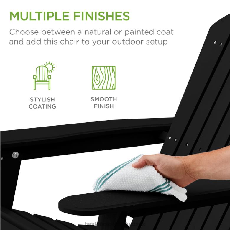 Outdoor Living | Best Choice ProductsFolding Wooden Adirondack Chair, Accent Furniture w/ Natural Woodgrain N62R748 Black