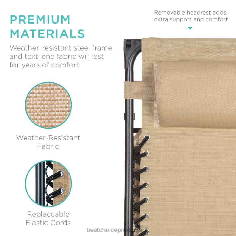 Outdoor Living | Best Choice ProductsFolding Zero Gravity Recliner Patio Lounge Chair w/ Canopy, Side Tray N62R770 Beige