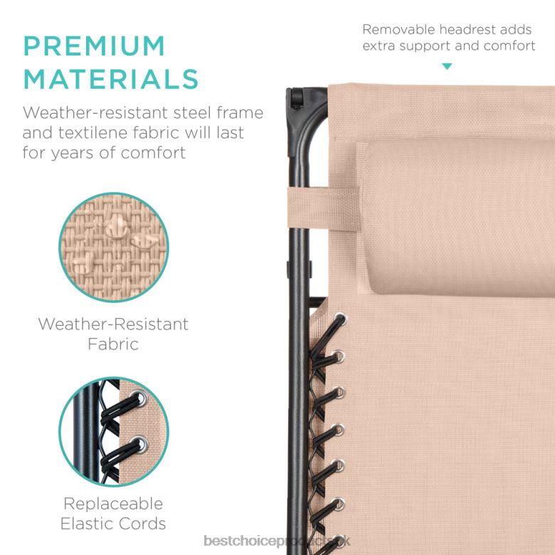 Outdoor Living | Best Choice ProductsFolding Zero Gravity Recliner Patio Lounge Chair w/ Canopy, Side Tray N62R777 Sand