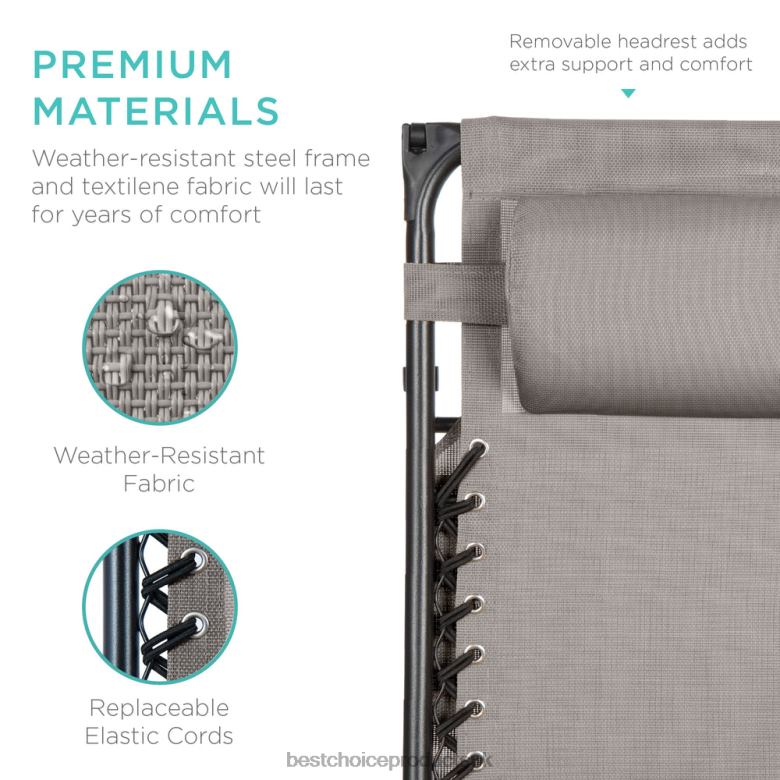 Outdoor Living | Best Choice ProductsFolding Zero Gravity Recliner Patio Lounge Chair w/ Canopy, Side Tray N62R778 Ice Gray