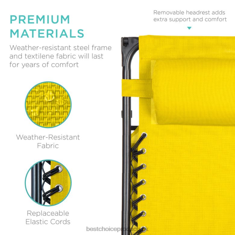 Outdoor Living | Best Choice ProductsFolding Zero Gravity Recliner Patio Lounge Chair w/ Canopy, Side Tray N62R789 Sunflower Yellow