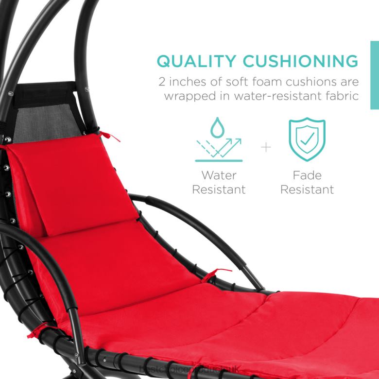Outdoor Living | Best Choice ProductsHanging Curved Chaise Lounge Chair w/ Built-In Pillow, Removable Canopy N62R821 Red