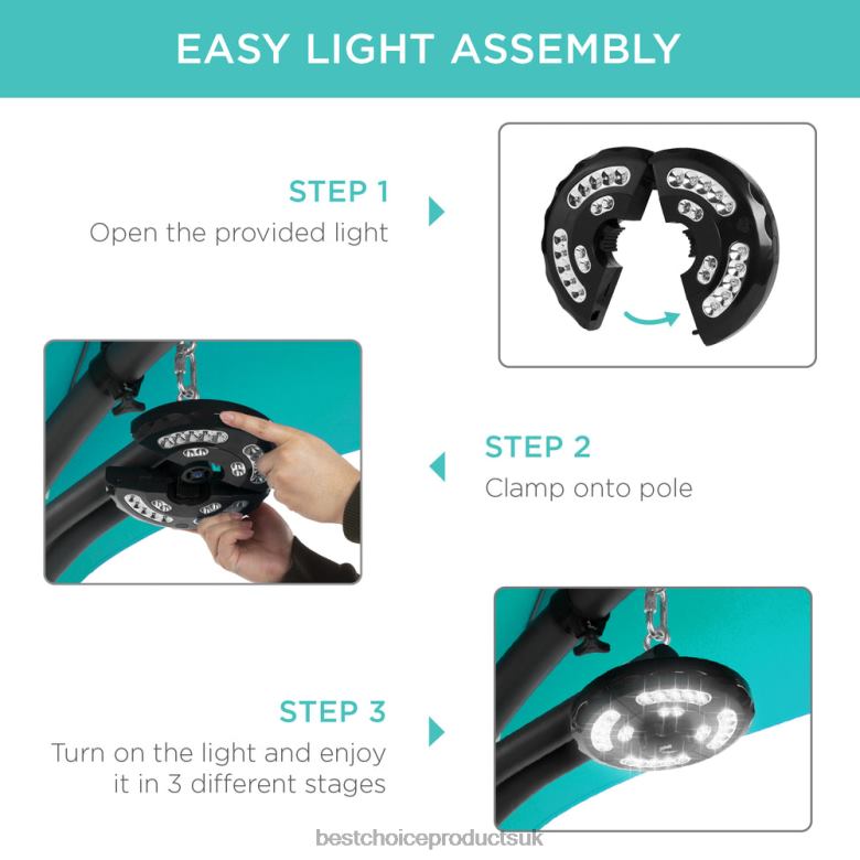 Outdoor Living | Best Choice ProductsHanging LED-Lit Curved Chaise Lounge Chair w/ Pillow, Canopy, Stand N62R1410 Teal
