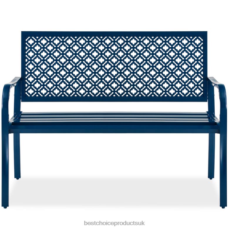 Outdoor Living | Best Choice ProductsIndoor Outdoor Steel Bench w/ Geometric Backrest, Foot Levelers N62R1449 Peacock Blue