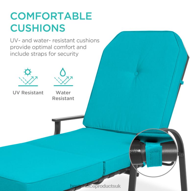 Outdoor Living | Best Choice ProductsOutdoor Chaise Lounge Recliner Chair Furniture w/ 2 Cushions N62R885 Teal