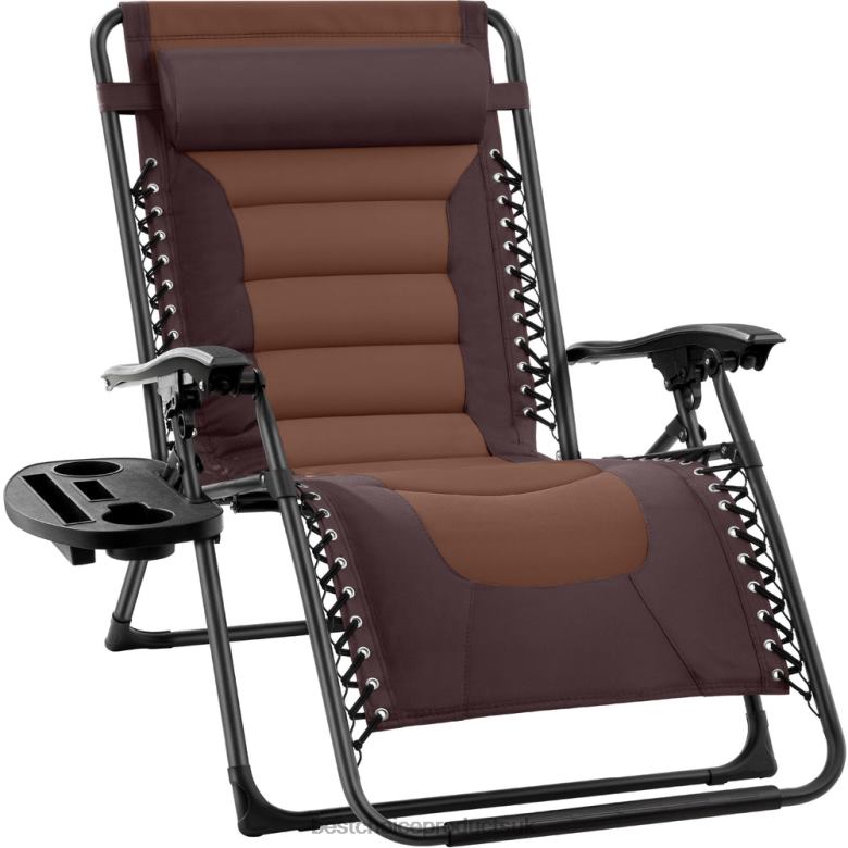 Outdoor Living | Best Choice ProductsOversized Padded Zero Gravity Chair, Folding Recliner w/ Headrest, Side Tray N62R768 Espresso/Brown