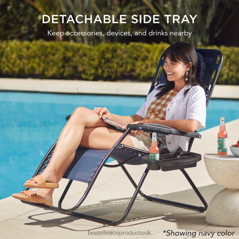 Outdoor Living | Best Choice ProductsOversized Reclining Zero Gravity Chair Lounger w/ Cup Holder, Pillow N62R1332 Brown