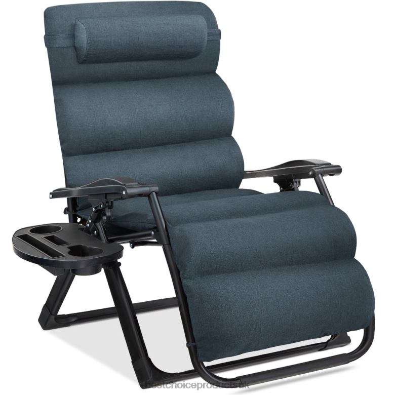 Outdoor Living | Best Choice ProductsOversized Zero Gravity Chair, Folding Outdoor Recliner w/ Removable Cushion N62R1428 Graphite Blue