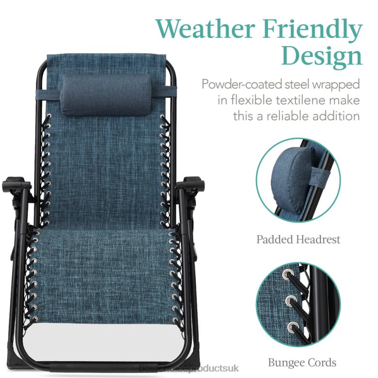 Outdoor Living | Best Choice ProductsOversized Zero Gravity Chair, Folding Outdoor Recliner w/ Removable Cushion N62R1428 Graphite Blue