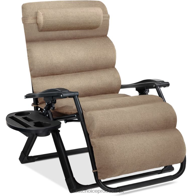Outdoor Living | Best Choice ProductsOversized Zero Gravity Chair, Folding Outdoor Recliner w/ Removable Cushion N62R1430 Wheat