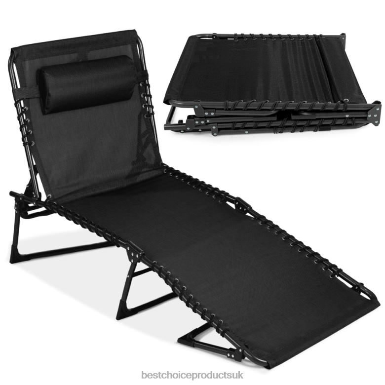 Outdoor Living | Best Choice ProductsPortable Patio Chaise Lounge Chair Outdoor Recliner w/ Pillow N62R832 Black