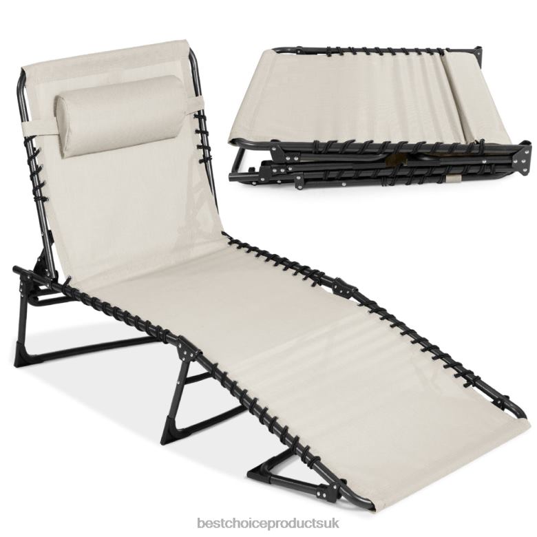 Outdoor Living | Best Choice ProductsPortable Patio Chaise Lounge Chair Outdoor Recliner w/ Pillow N62R834 Ivory