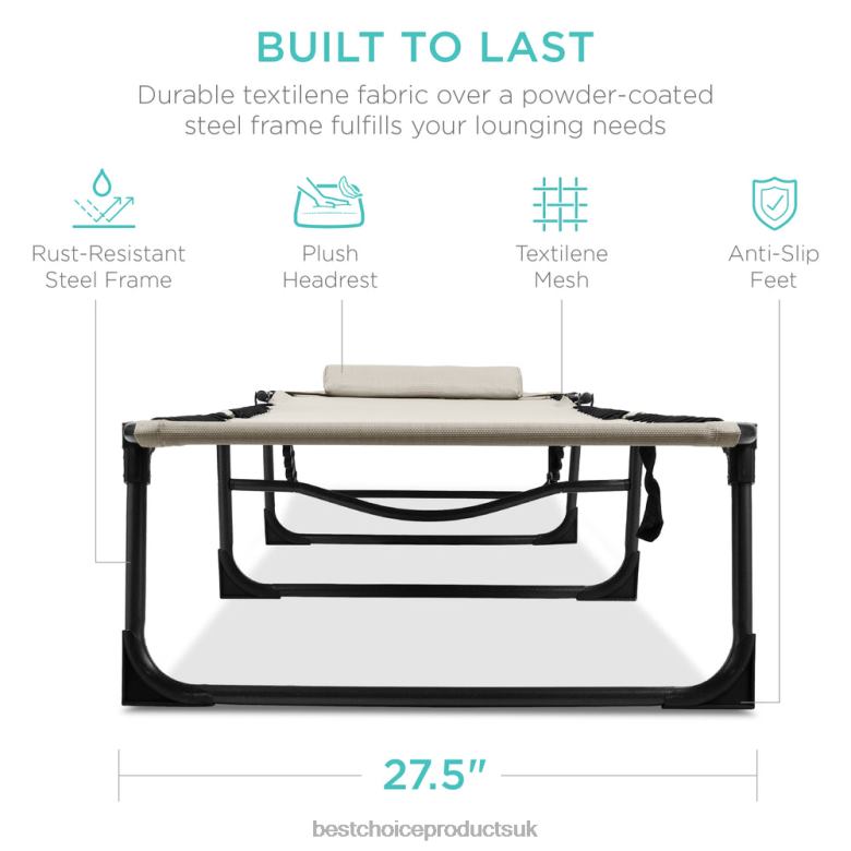 Outdoor Living | Best Choice ProductsPortable Patio Chaise Lounge Chair Outdoor Recliner w/ Pillow N62R834 Ivory